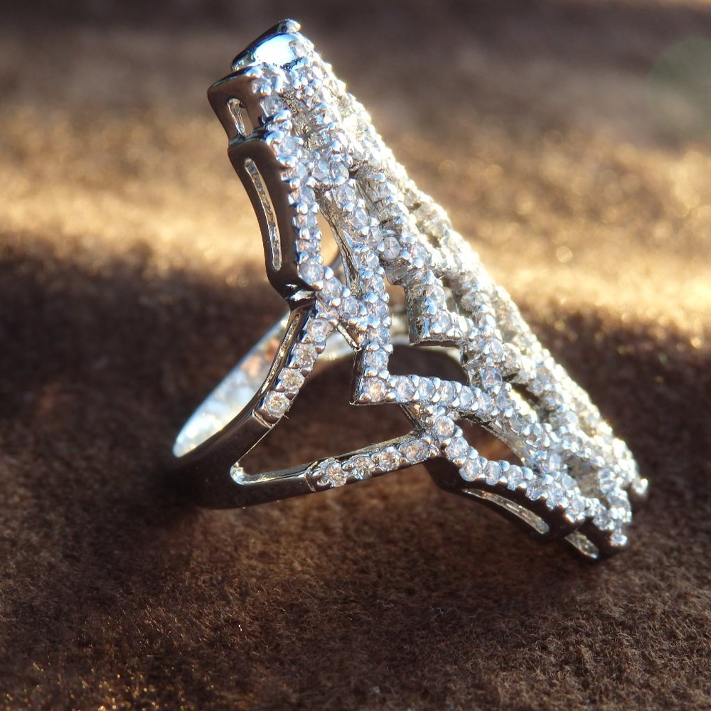 Crystalline Spiderweb Cuff Ring - image 8